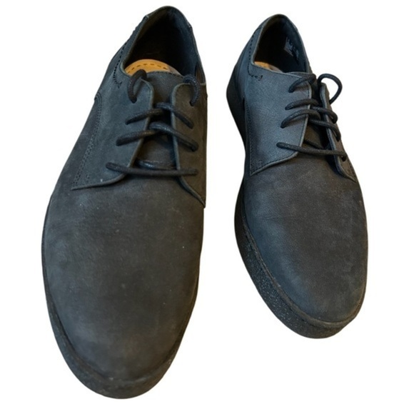 CLARKS LILLIA LOLA BLACK NUBUCK LEATHER PLATFORM CASUAL SHOES, WOMENS SZ 8.5 - Picture 1 of 9